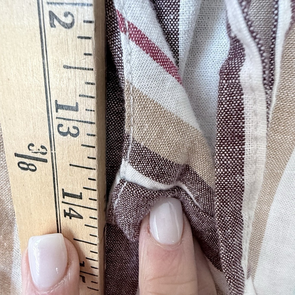 NWOT Abercrombie & Fitch Striped Linen Blend Wide Leg Pants Paperbag Waist Sz M - Picture 6 of 7